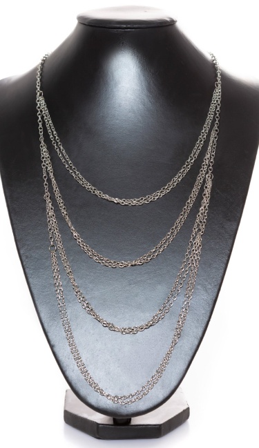 Trendy halsketting / rug chain zilver